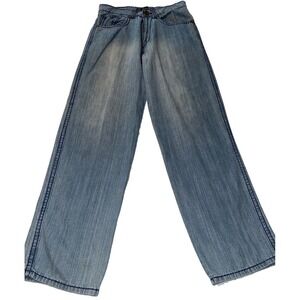 Beyond The Limit Embroidery Pockets Blue Denim Jeans Men's Size 30x32